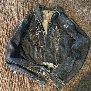 Cropped Jean Jacket - Deep Blue